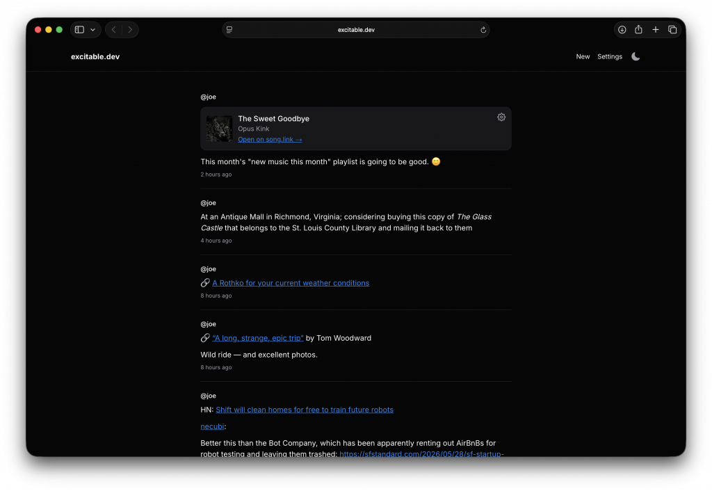 A screenshot of a minimal feed of posts.